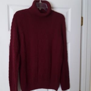 Burgundy long sleeve turtleneck sweater